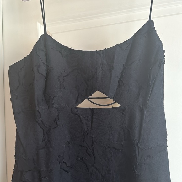 Banana Republic Floral Jacquard Cutout Midi Dress - Preppy Navy - 12 - Picture 6 of 10